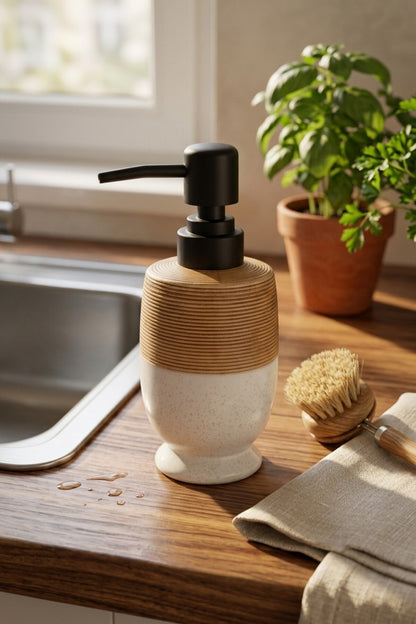 300 ml Seramik Lenora Sıvı Sabunluk, 7 cm çap, 18 cm yükseklik – 91-1