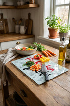 Cam Kesme Tahtası Kırılmaz Temperli 25x35 cm My Kitchen My Rules Yazılı Desenli - Görsel 7