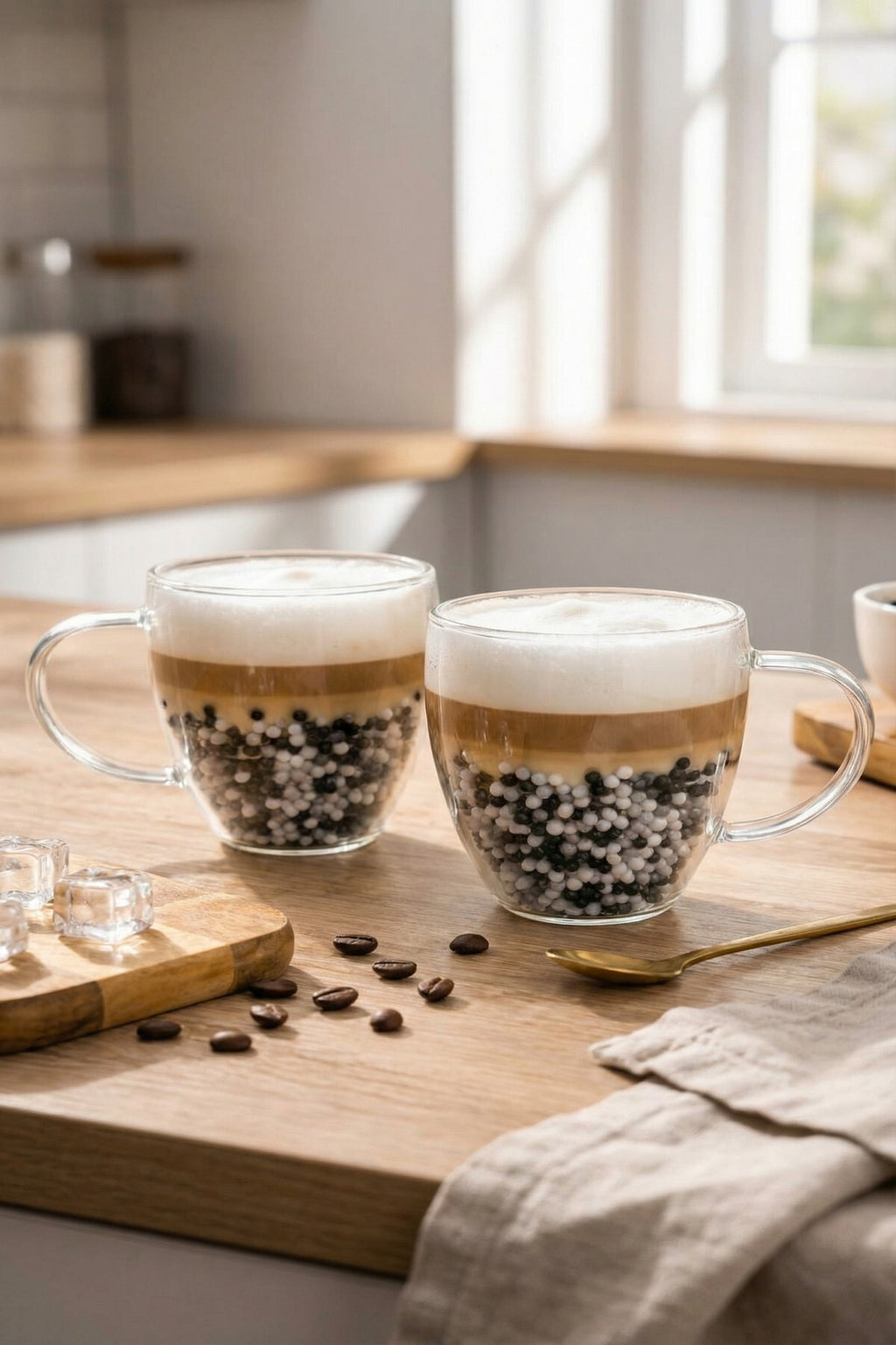 2 Adet Taraftar Kupa, 350 ml | Cidarlı Cam Taraftar Bardak – Siyah Beyaz