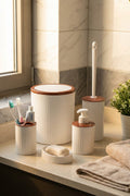 5 Parça Şık Beyaz Banyo Seti, Hacim: 6 litre