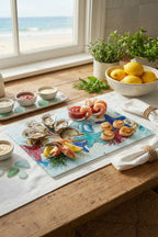 Cam Kesme Tahtası Kırılmaz Temperli 25x35 cm Deniz Kabukları Desenli Kaymaz - Görsel 6