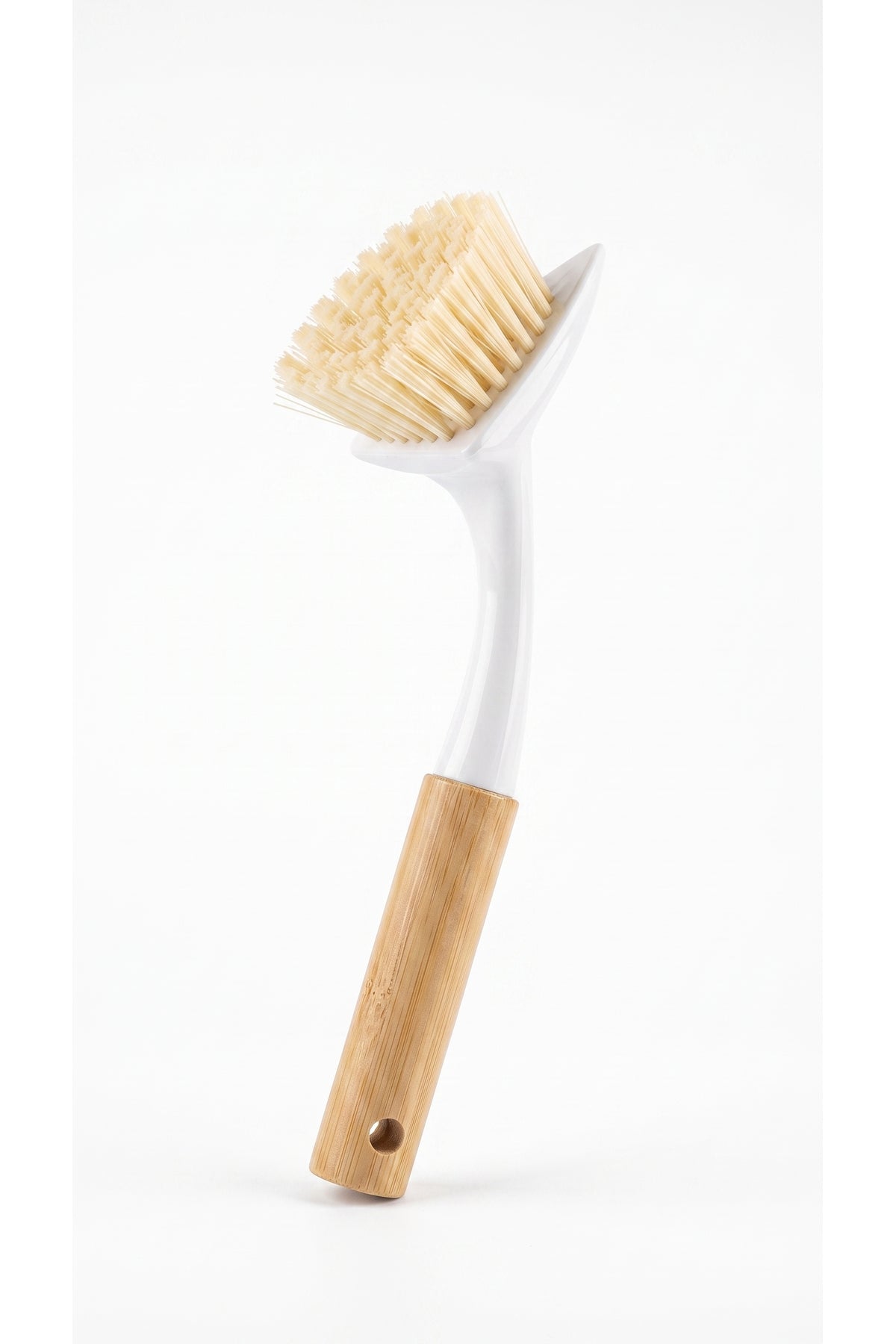 Bambu Saplı Kompakt Bulaşık ve Lavabo Temizleme Fırçası, Kısa Sap, 22 cm