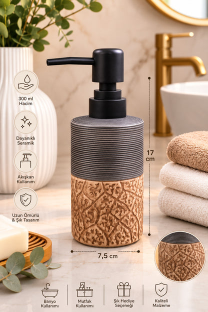300 ml Seramik Lenora Sıvı Sabunluk, 7 cm çap, 18 cm yükseklik
