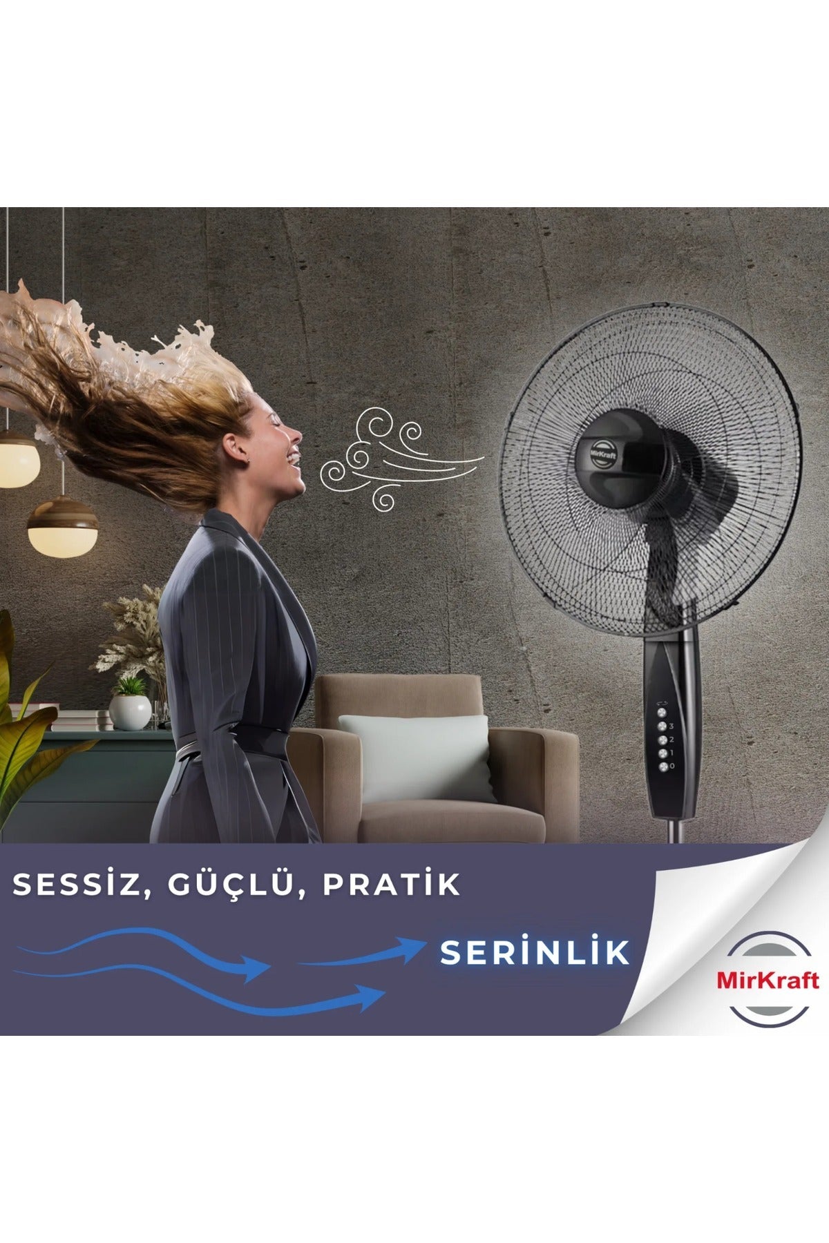 Fs-m40br 16'' Ac Motor 5 Kanatlı Ayaklı Vantilatör