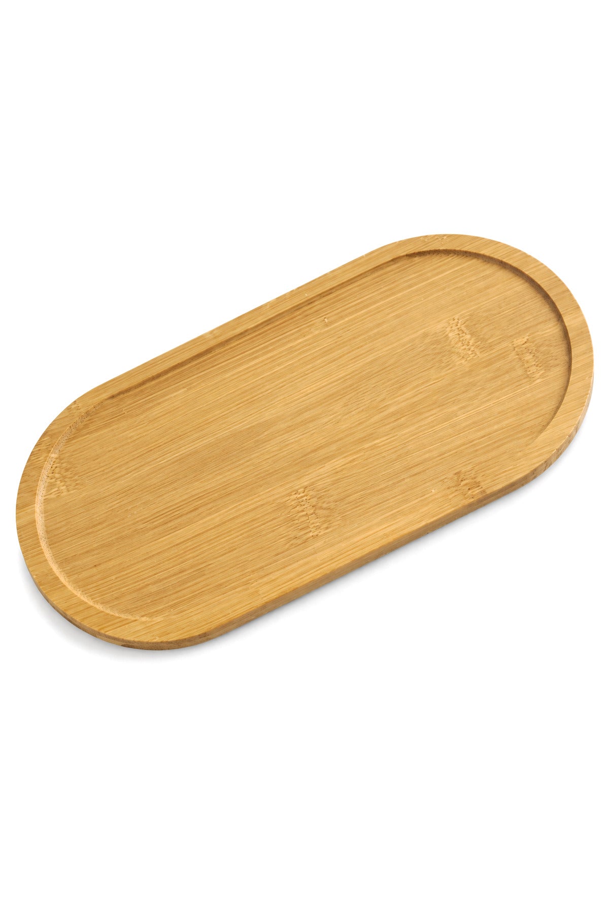 Oval Bambu Sunumluk, Yağdanlık ve Sabunluk Altlığı, Kenarlıklı Mini Tepsi, 20x12 cm