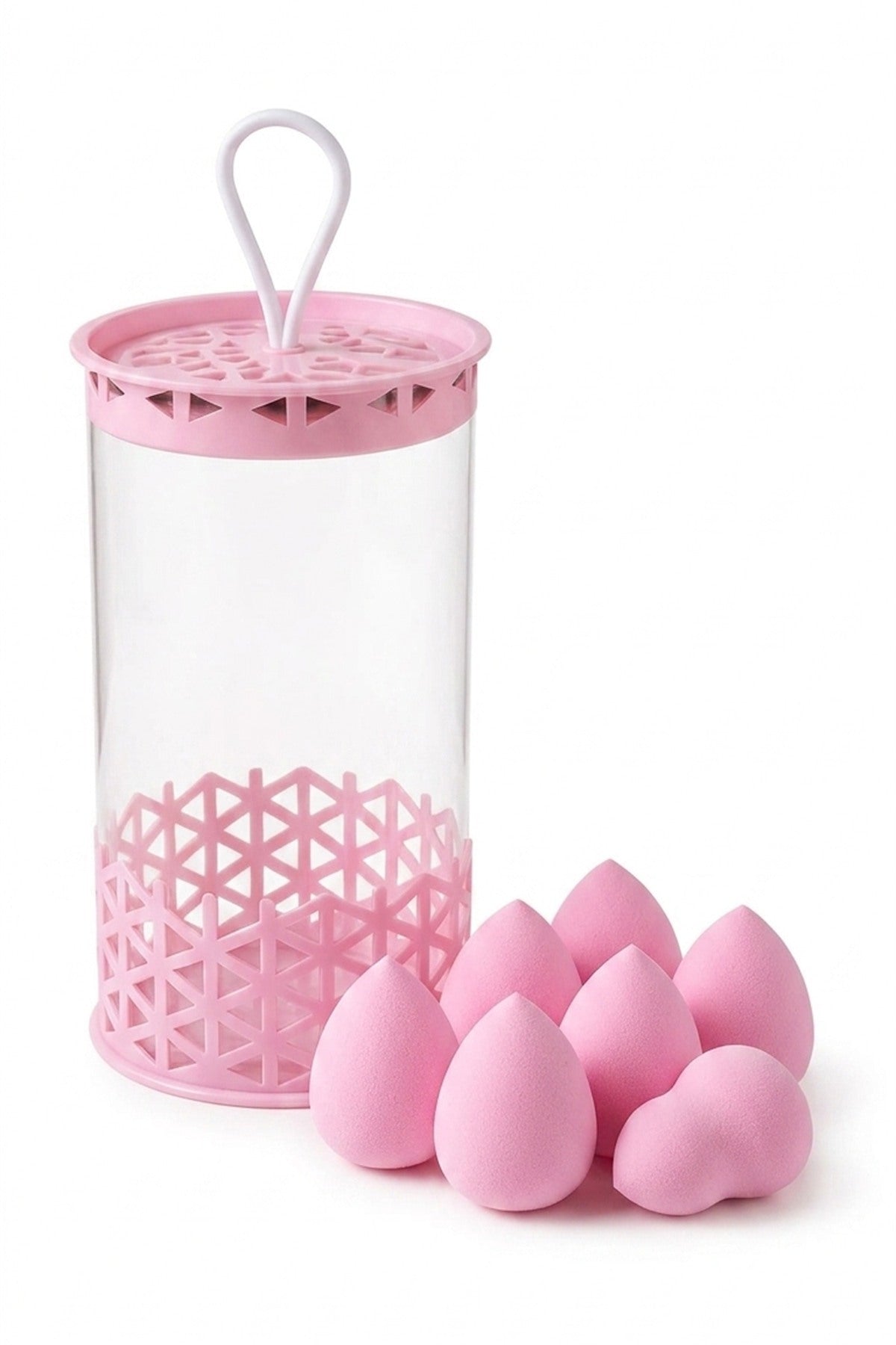 Mini Boy 8'li Pembe Makyaj Süngeri Seti- 2 cm x 3 cm Makyaj Uygulama Süngeri - görsel 3