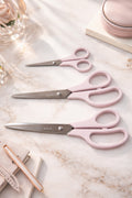 3'lü Makas Seti 21,5-19,5-14 cm, Paslanmaz Çelik, Pembe