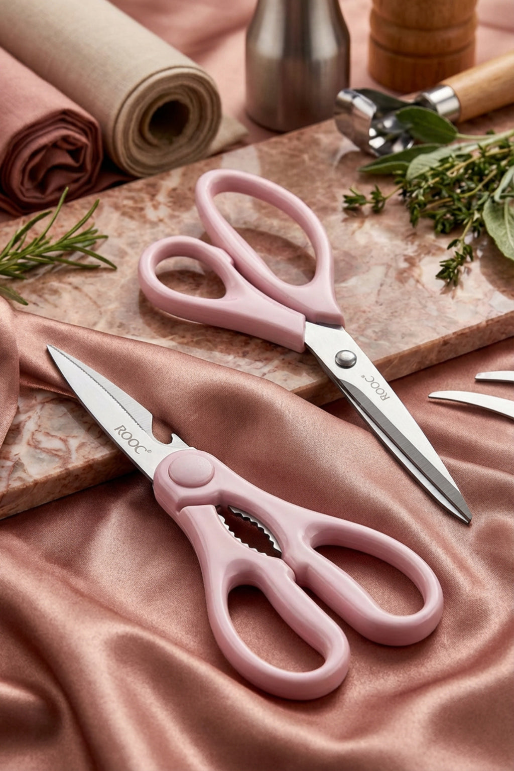2'li Çok Amaçlı Makas Seti – Büyük Boy Pembe, 23 Cm
