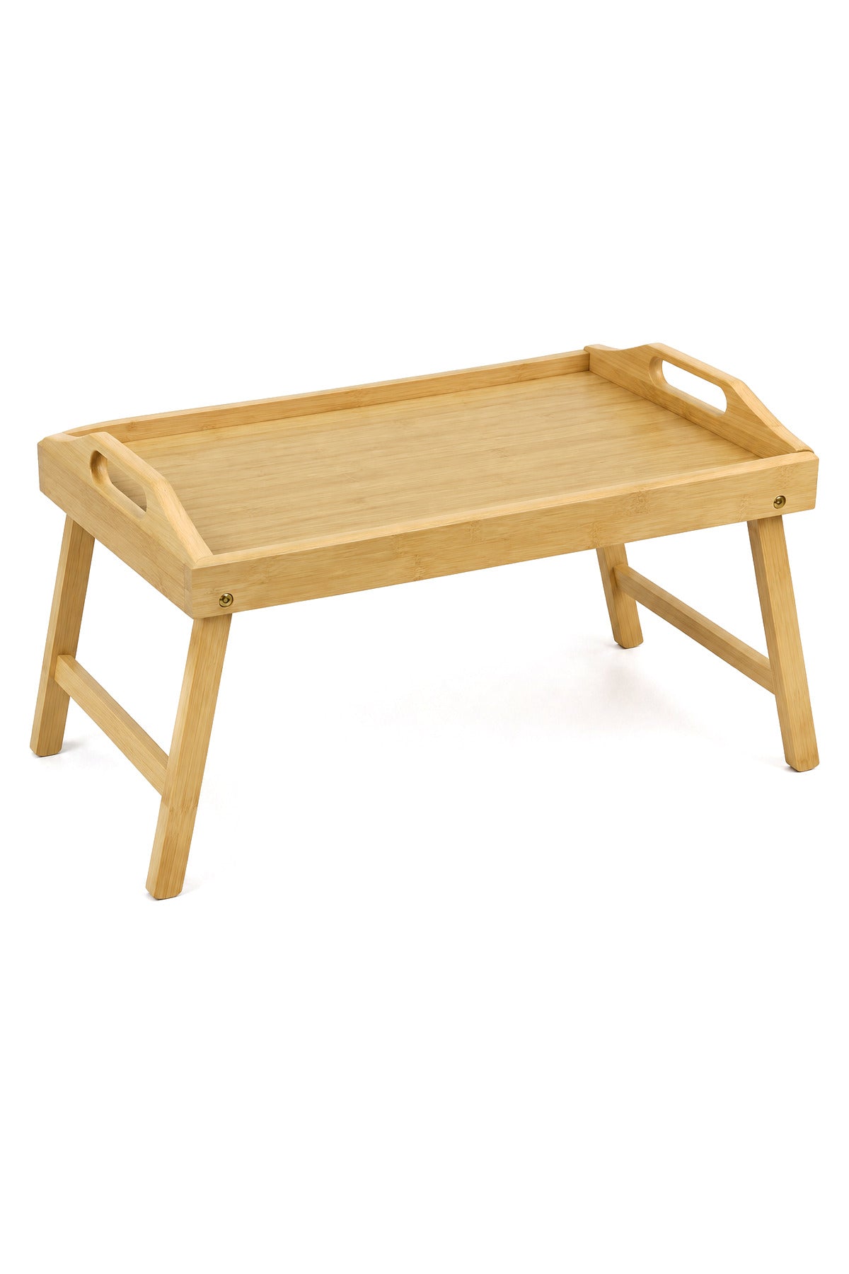 Katlanır Ayaklı Bambu Yatak Tepsisi, Kulplu Keyif ve Kahvaltı Tepsisi, 50x30 cm