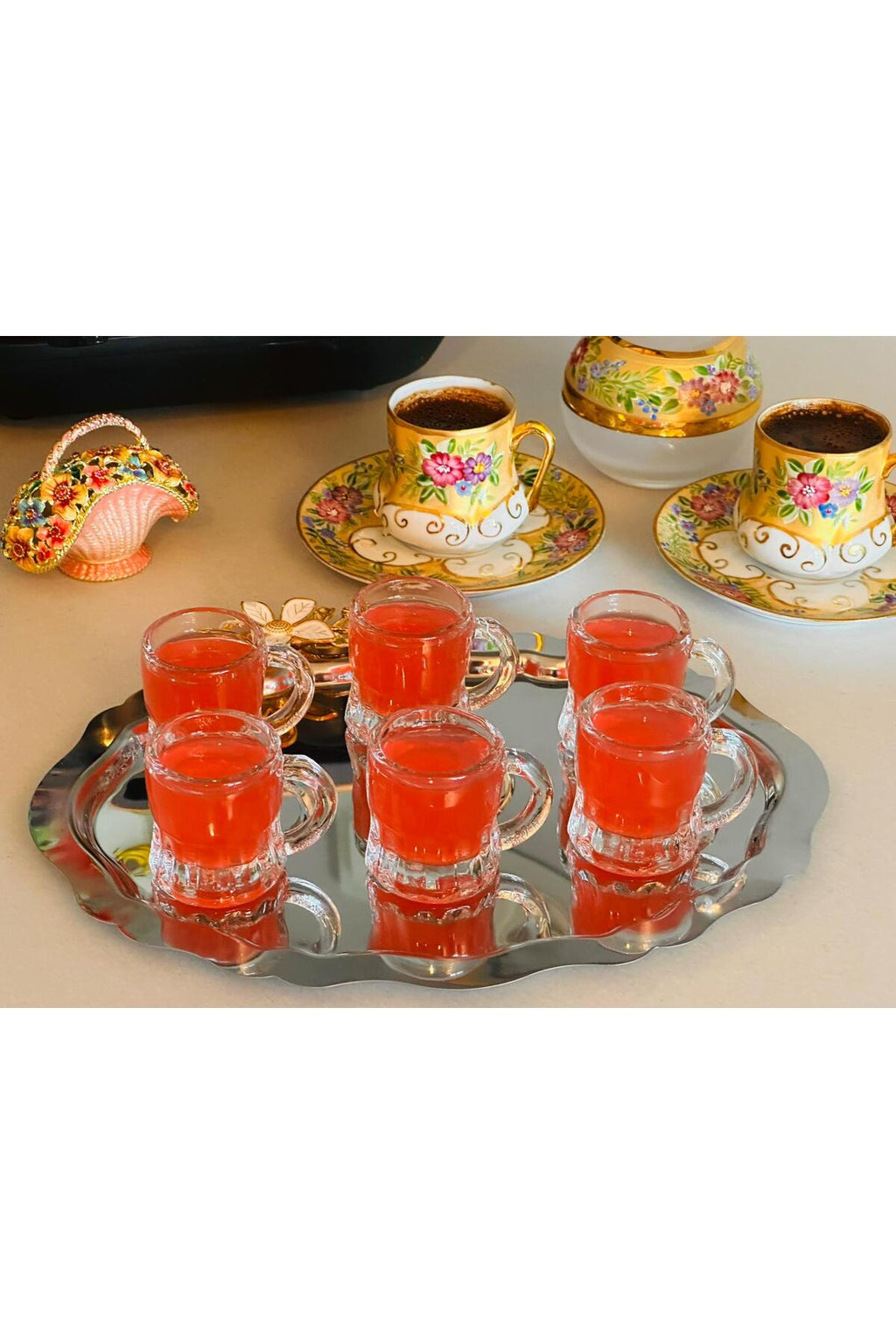 6’lı Kulplu Cam Bardak Seti, 4 cm çap × 5 cm yükseklik, 35 ml