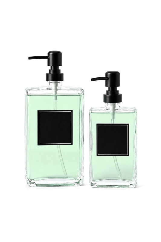 350 ml+500 ml İkili Modern Ve Şık Tasarım Cam Sıvı Sabunluk Seti