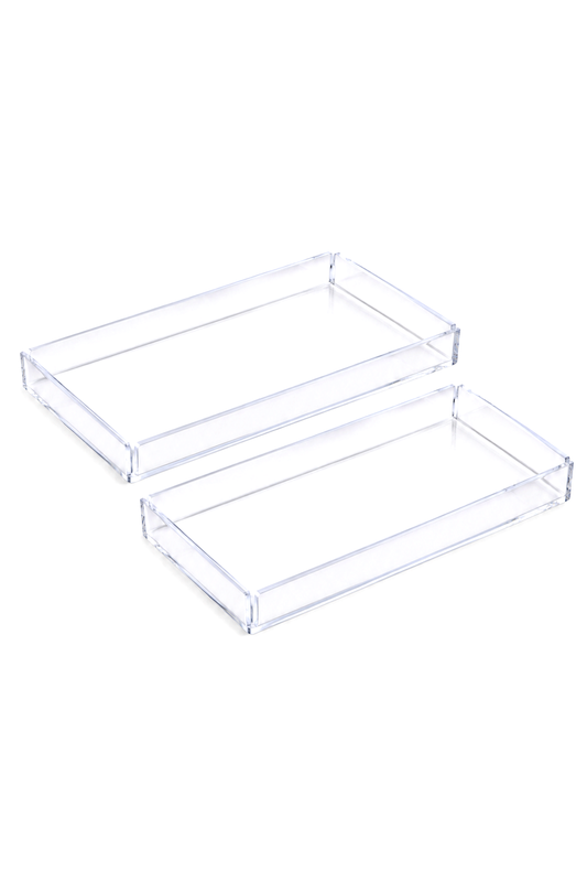 Kristal Şeffaf Sunum Tepsisi – 225 x 145 x 20 mm – 2'li Şeffaf