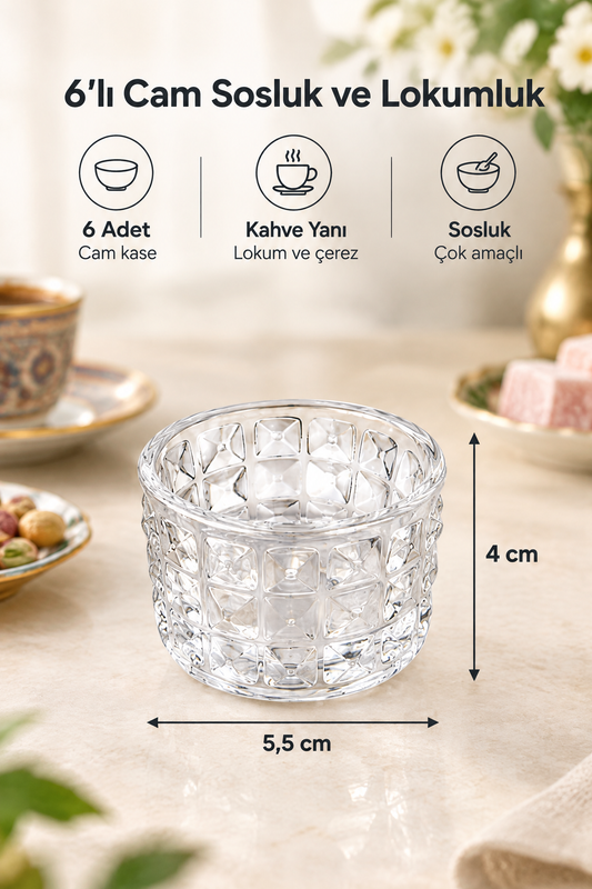 Cam 6 adet Kahve yanı lokumlum soslu