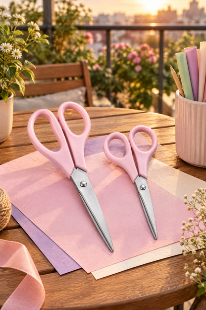 2'li Çok Amaçlı Makas Seti – Küçük Boy Pembe, 14.5 Cm