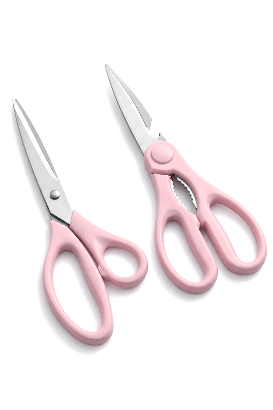2'li Çok Amaçlı Makas Seti – Büyük Boy Pembe, 23 Cm