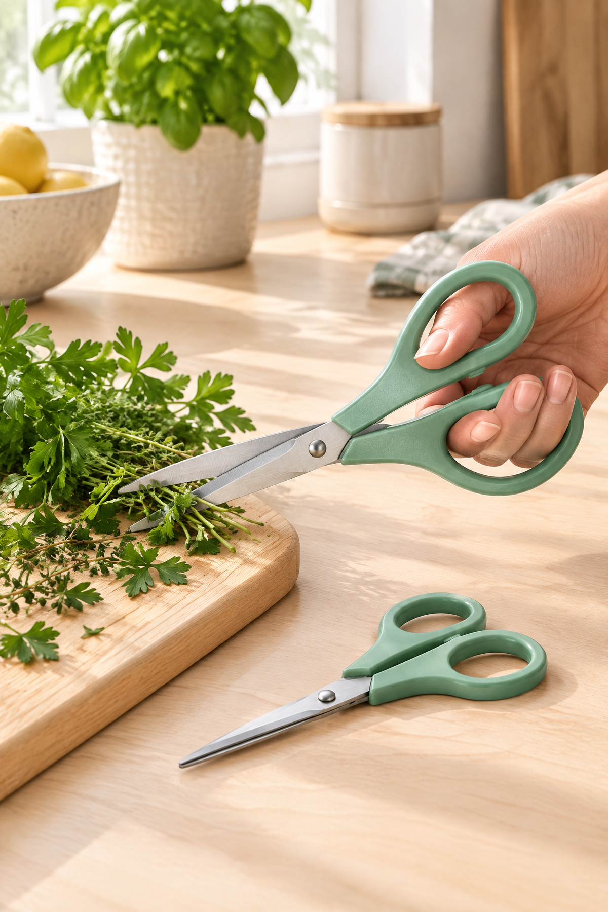 2'li Çok Amaçlı Makas Seti – Küçük Boy Yeşil, 14.5 Cm