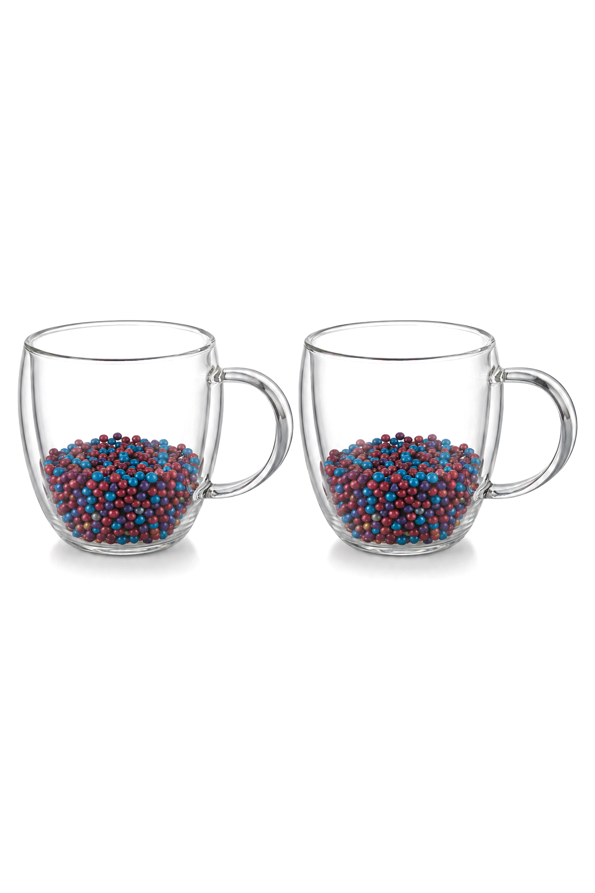 2 Adet Taraftar Kupa, 350 ml | Cidarlı Cam Taraftar Bardak – Bordo Mavi