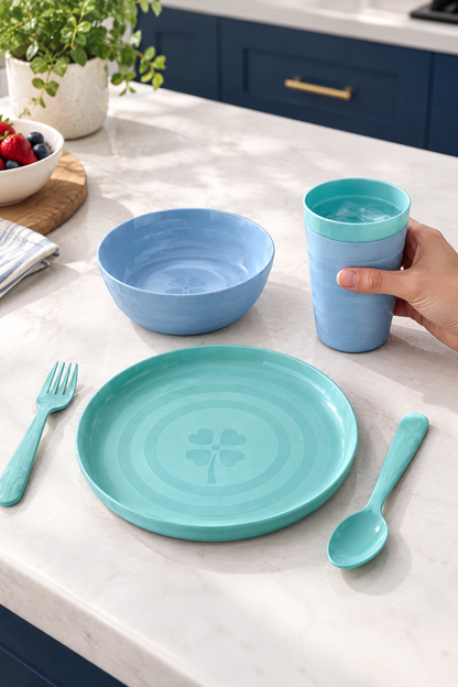 30 Parça Piknik Seti 6 Kişilik Tabak, Kase, Bardak, Kaşık, Çatal, Plastik