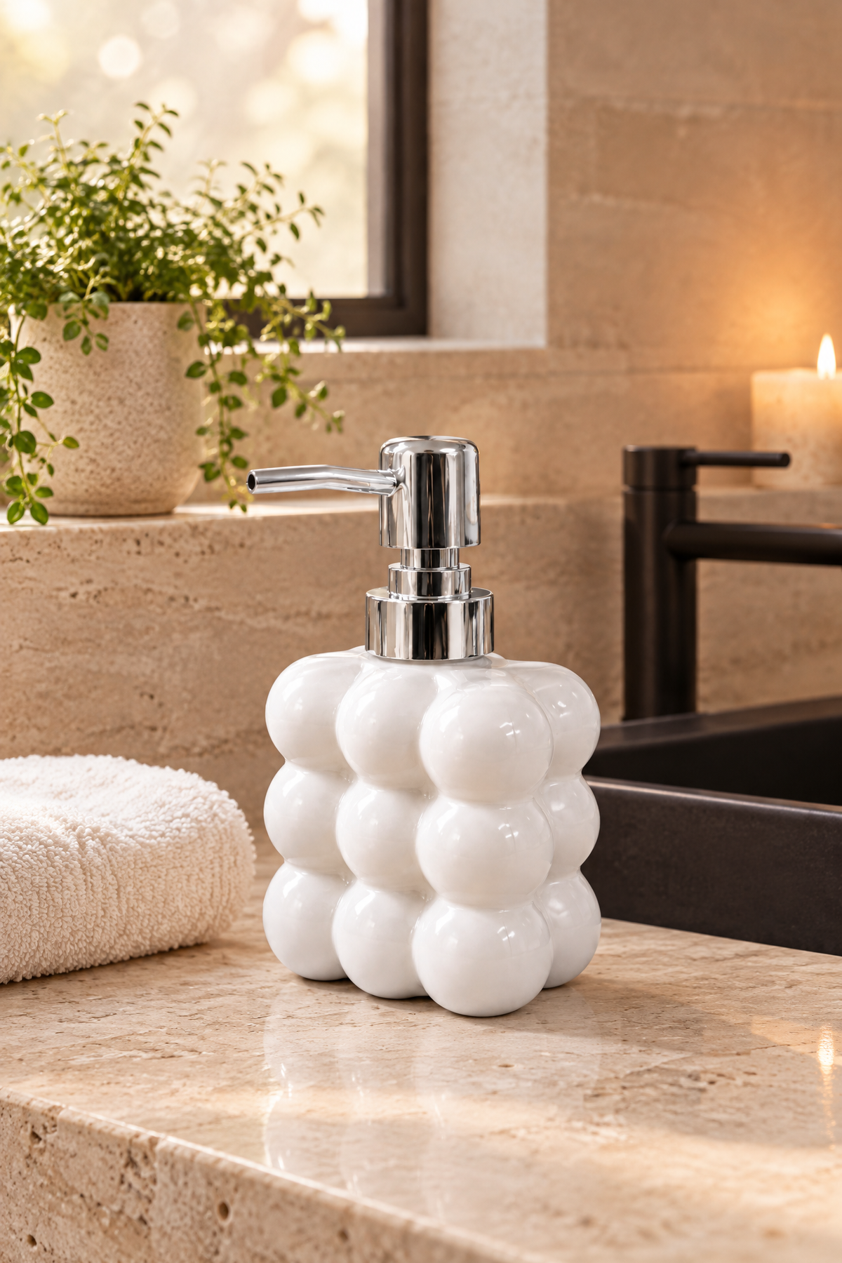 Bubble Cam Sıvı Sabunluk, 300 ml -, 9,5x6,5x15 cm – Beyaz