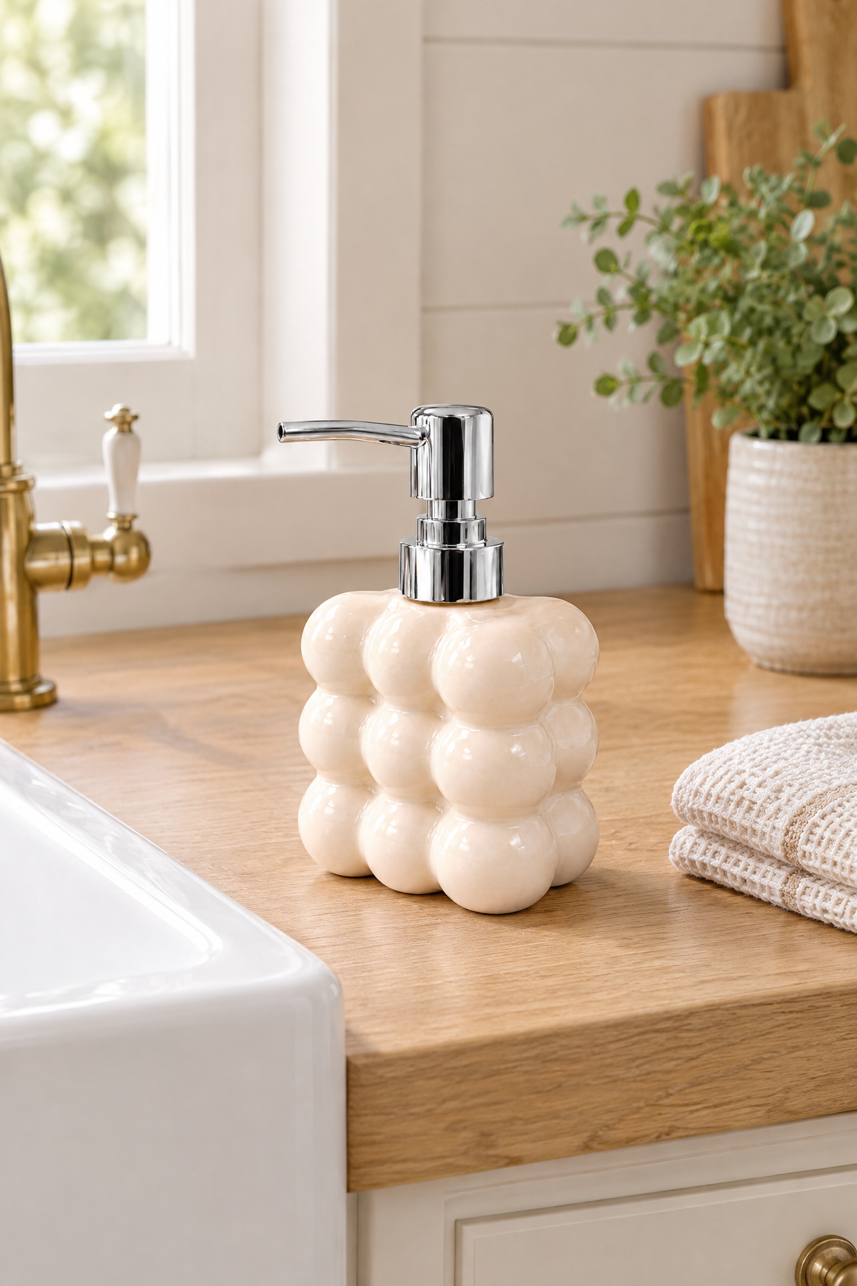 Bubble Cam Sıvı Sabunluk, 300 ml -, 9,5x6,5x15 cm – Krem