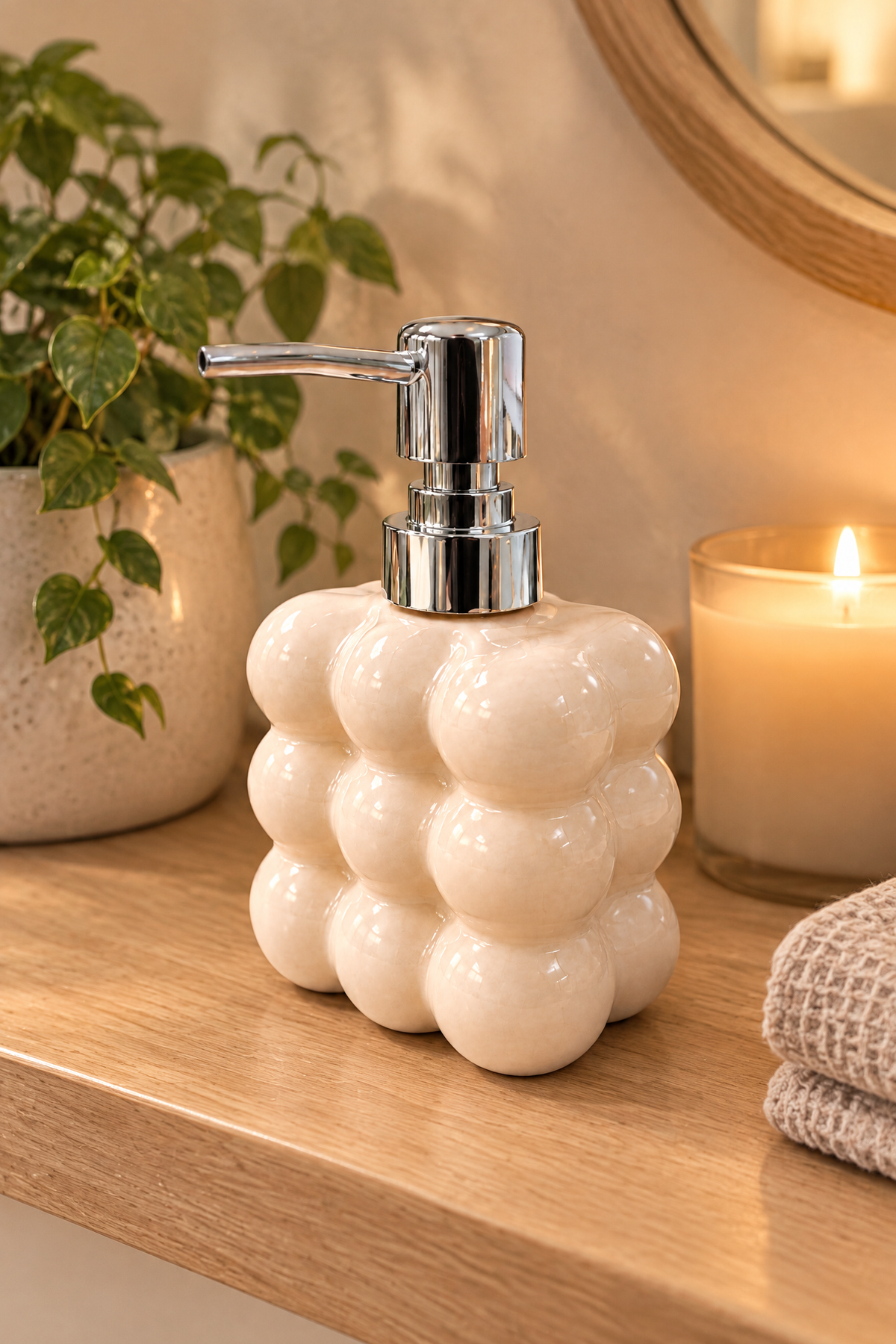 Bubble Cam Sıvı Sabunluk, 300 ml -, 9,5x6,5x15 cm – Krem