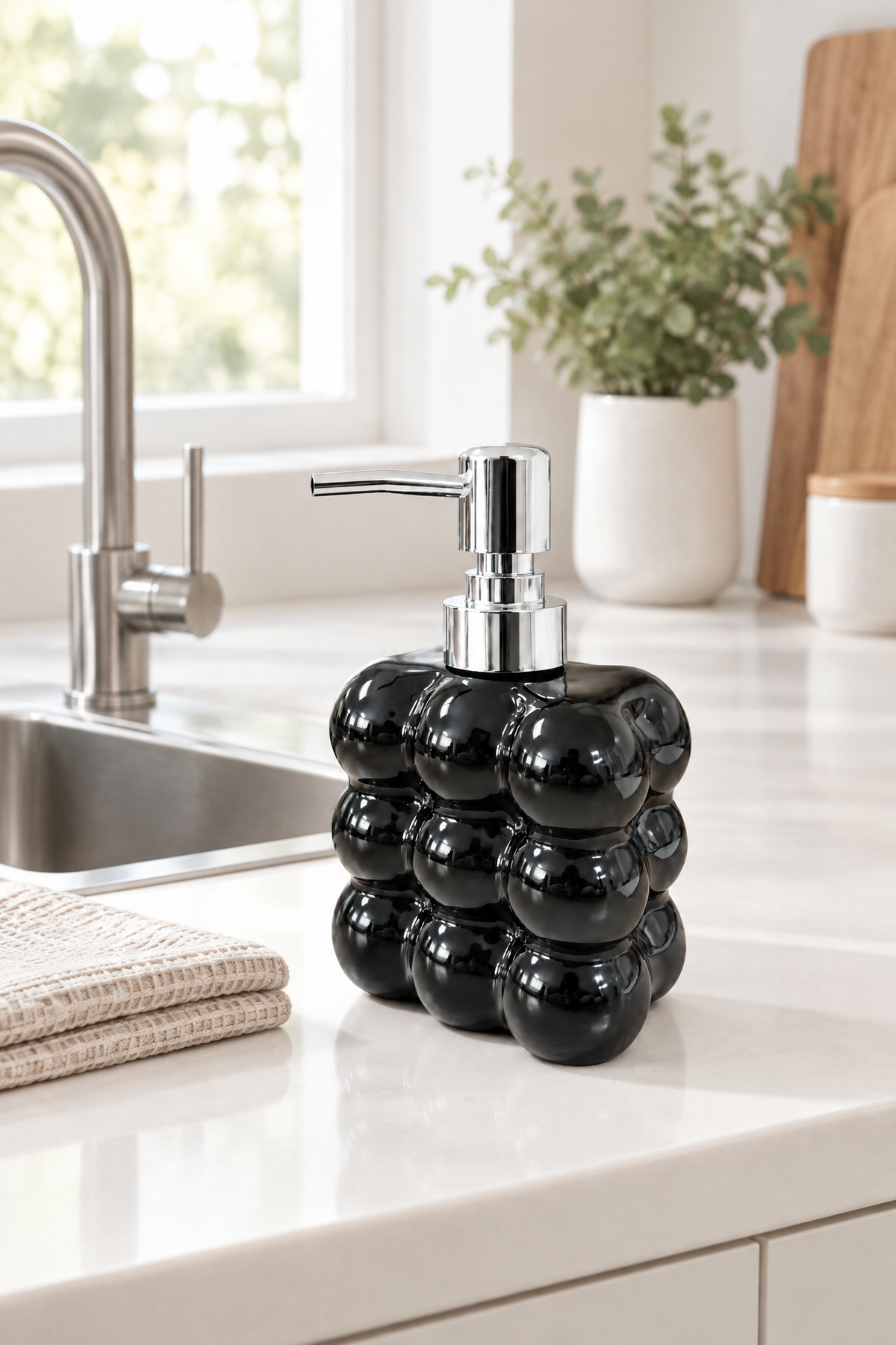 Bubble Cam Sıvı Sabunluk, 300 ml -, 9,5x6,5x15 cm – Siyah