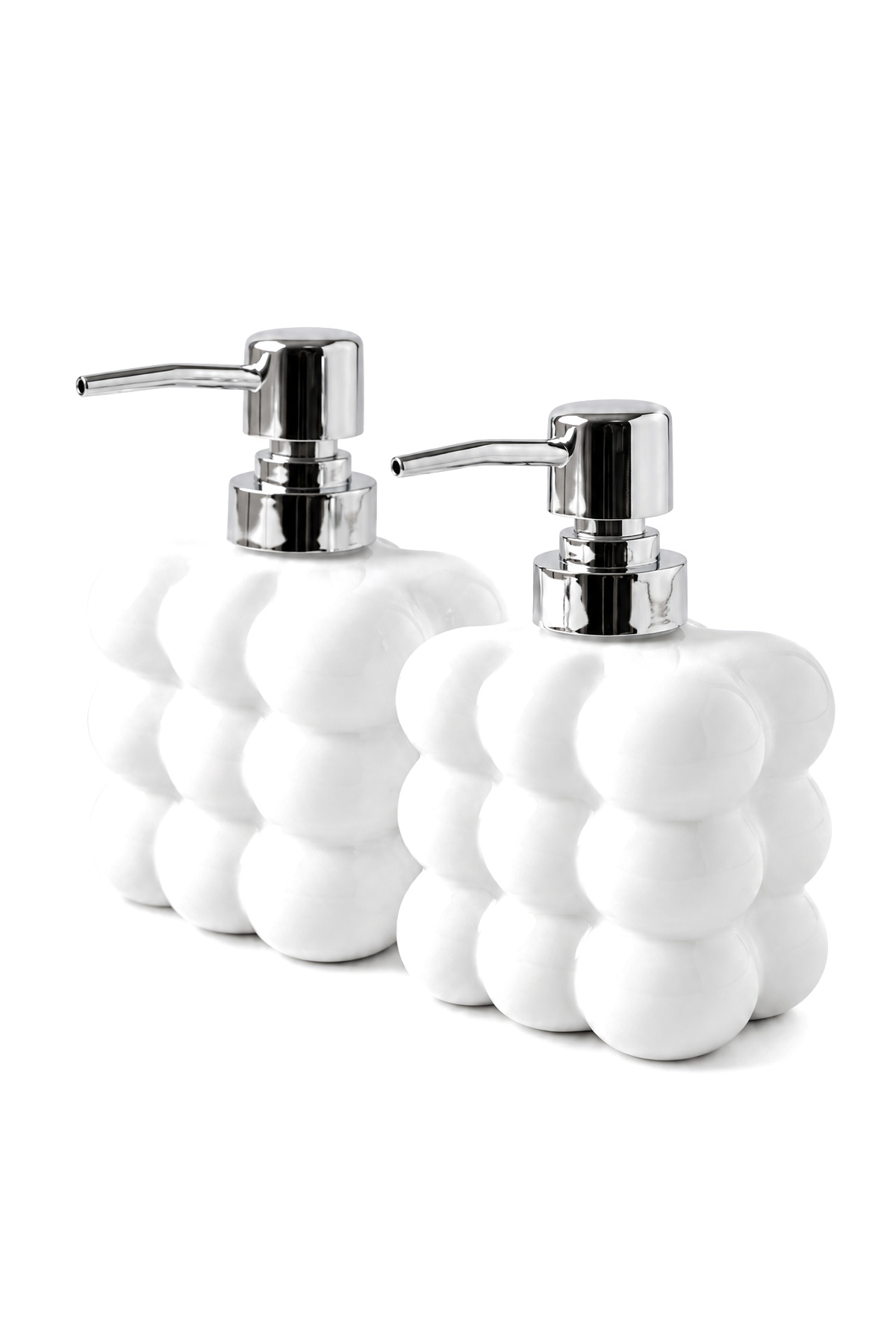 2 adet Bubble Cam Sıvı Sabunluk, 300 ml + 300 ml -, 9,5x6,5x15 cm – Beyaz