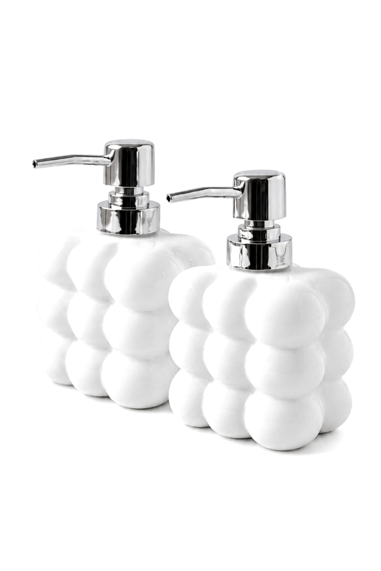 2 adet Bubble Cam Sıvı Sabunluk, 300 ml + 300 ml -, 9,5x6,5x15 cm – Beyaz