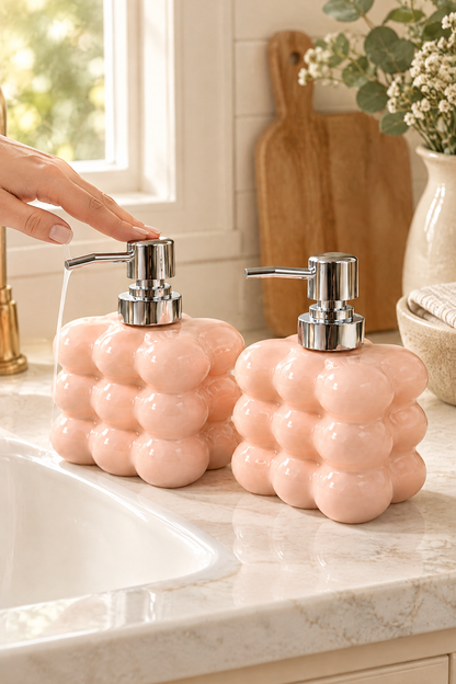 2 adet Bubble Cam Sıvı Sabunluk, 300 ml + 300 ml -, 9,5x6,5x15 cm – Somon