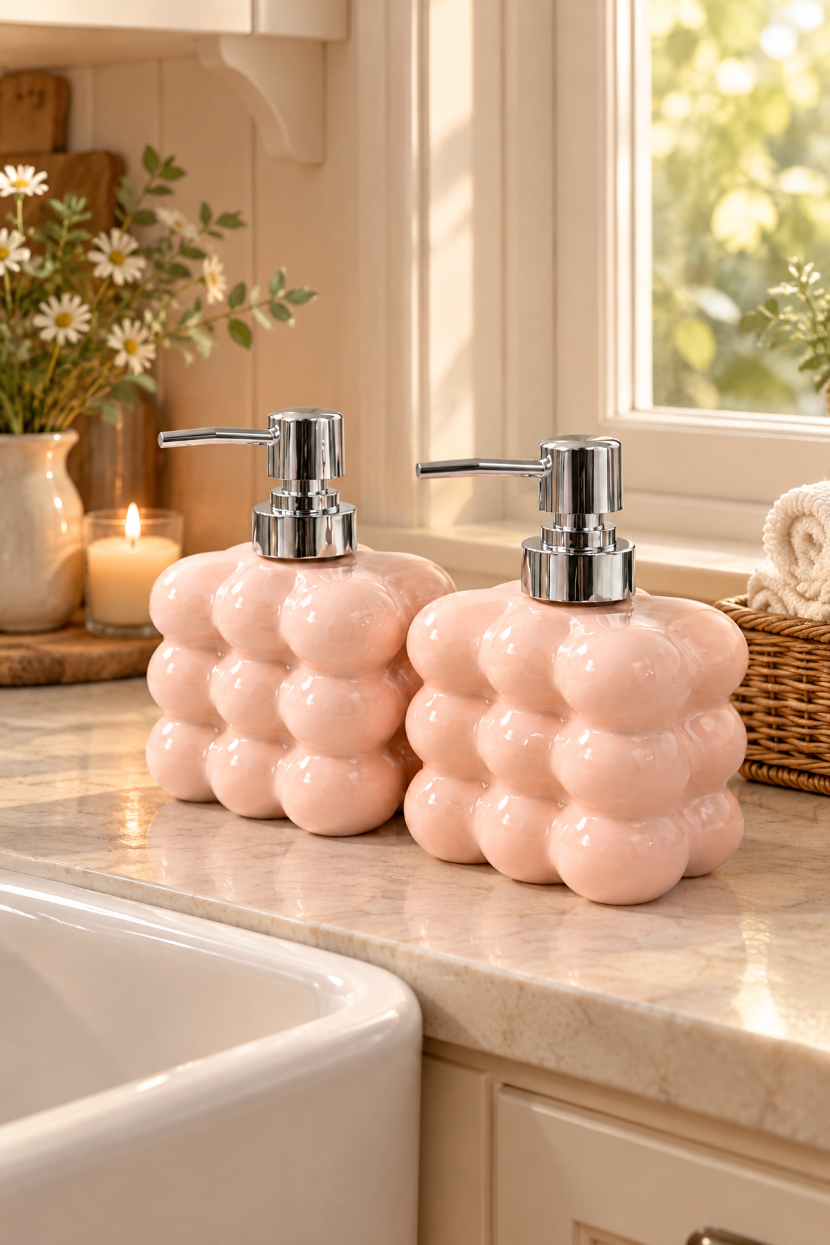 2 adet Bubble Cam Sıvı Sabunluk, 300 ml + 300 ml -, 9,5x6,5x15 cm – Somon