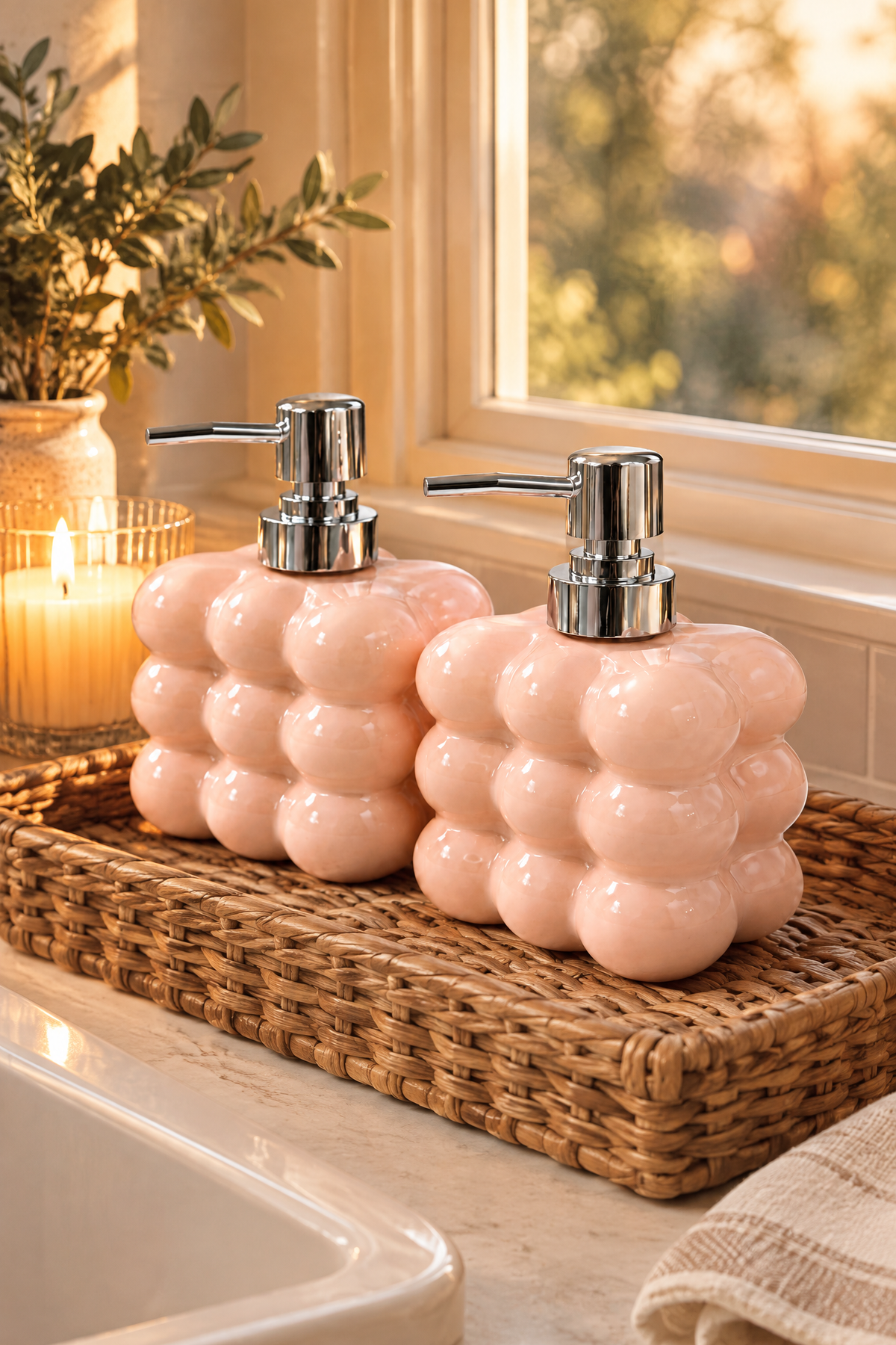 2 adet Bubble Cam Sıvı Sabunluk, 300 ml + 300 ml -, 9,5x6,5x15 cm – Somon