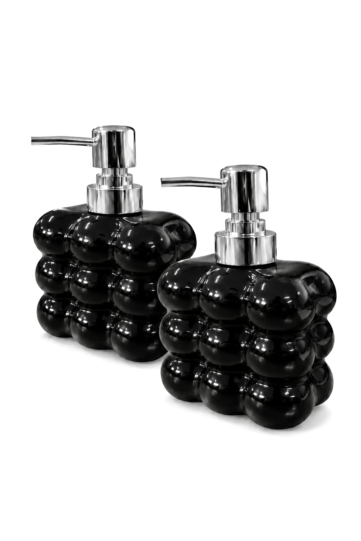 2 adet Bubble Cam Sıvı Sabunluk, 300 ml + 300 ml -, 9,5x6,5x15 cm – Siyah