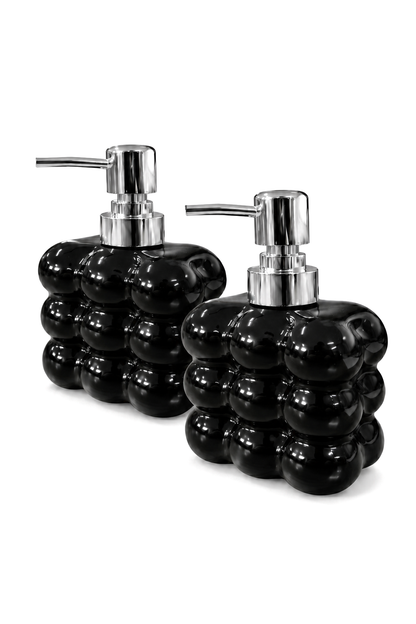 2 adet Bubble Cam Sıvı Sabunluk, 300 ml + 300 ml -, 9,5x6,5x15 cm – Siyah