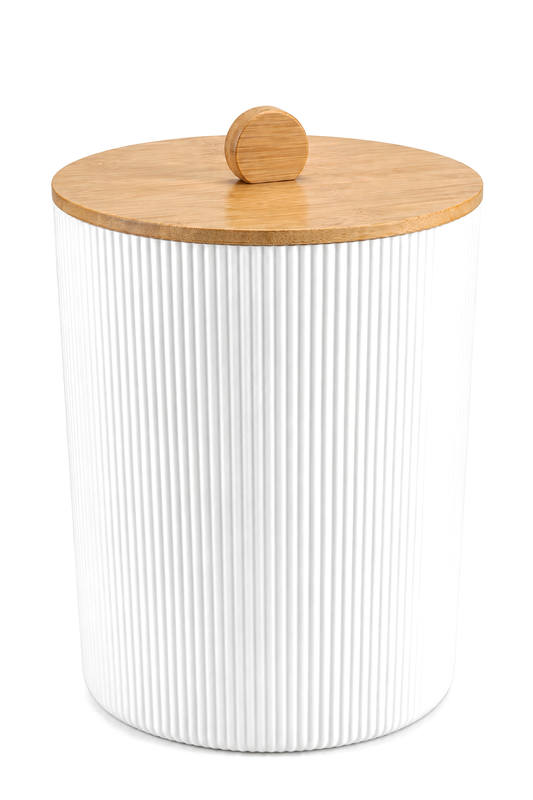 Doğal Bambu Kapaklı Çöp Kovası, 7 Litre, 20x23 cm Modern Şık Tasarım