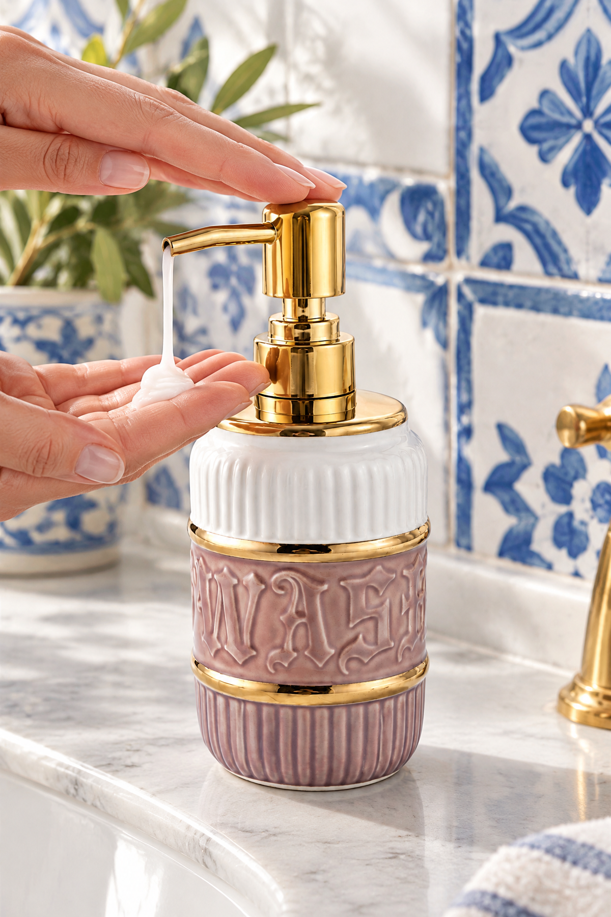 Seramik Sıvı Sabunluk, 300 ml, 7x18 cm – 11863