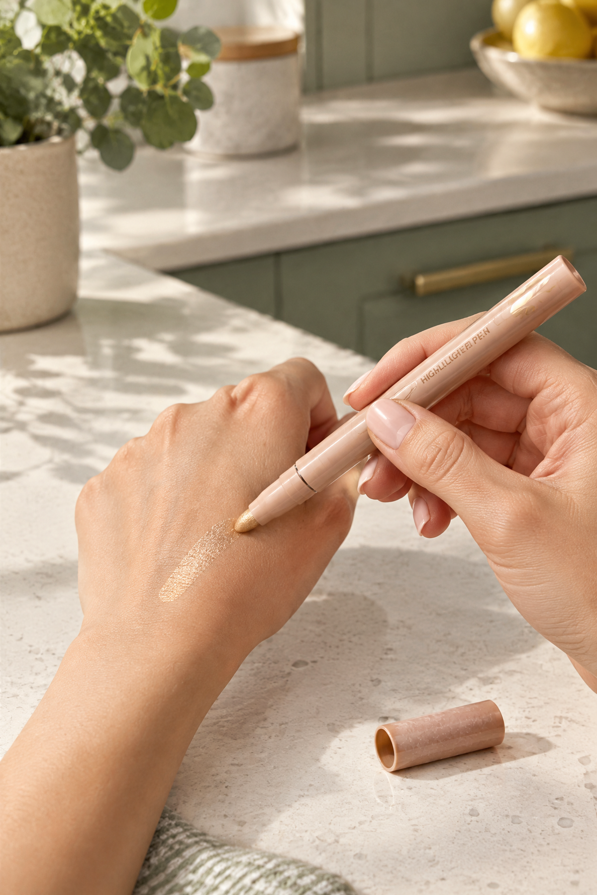 Işıltı Veren Aydınlatıcı Stick Highlighter Kalemi Doğal Parlak Görünüm