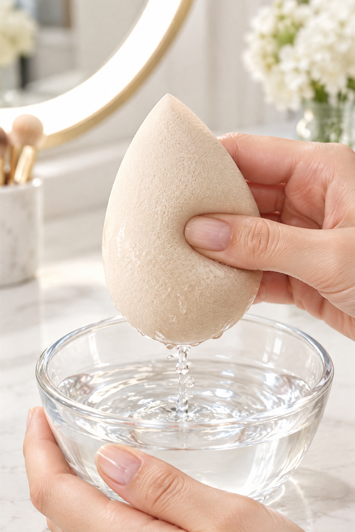 Makyaj Süngeri Krem Beauty Blender Fondöten ve Kapatıcı Uygulama Süngeri, 6 cm