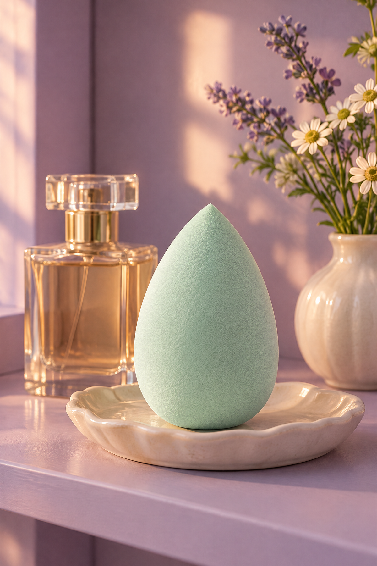 Makyaj Süngeri Yeşil Beauty Blender Fondöten ve Kapatıcı Uygulama Süngeri, 6 cm
