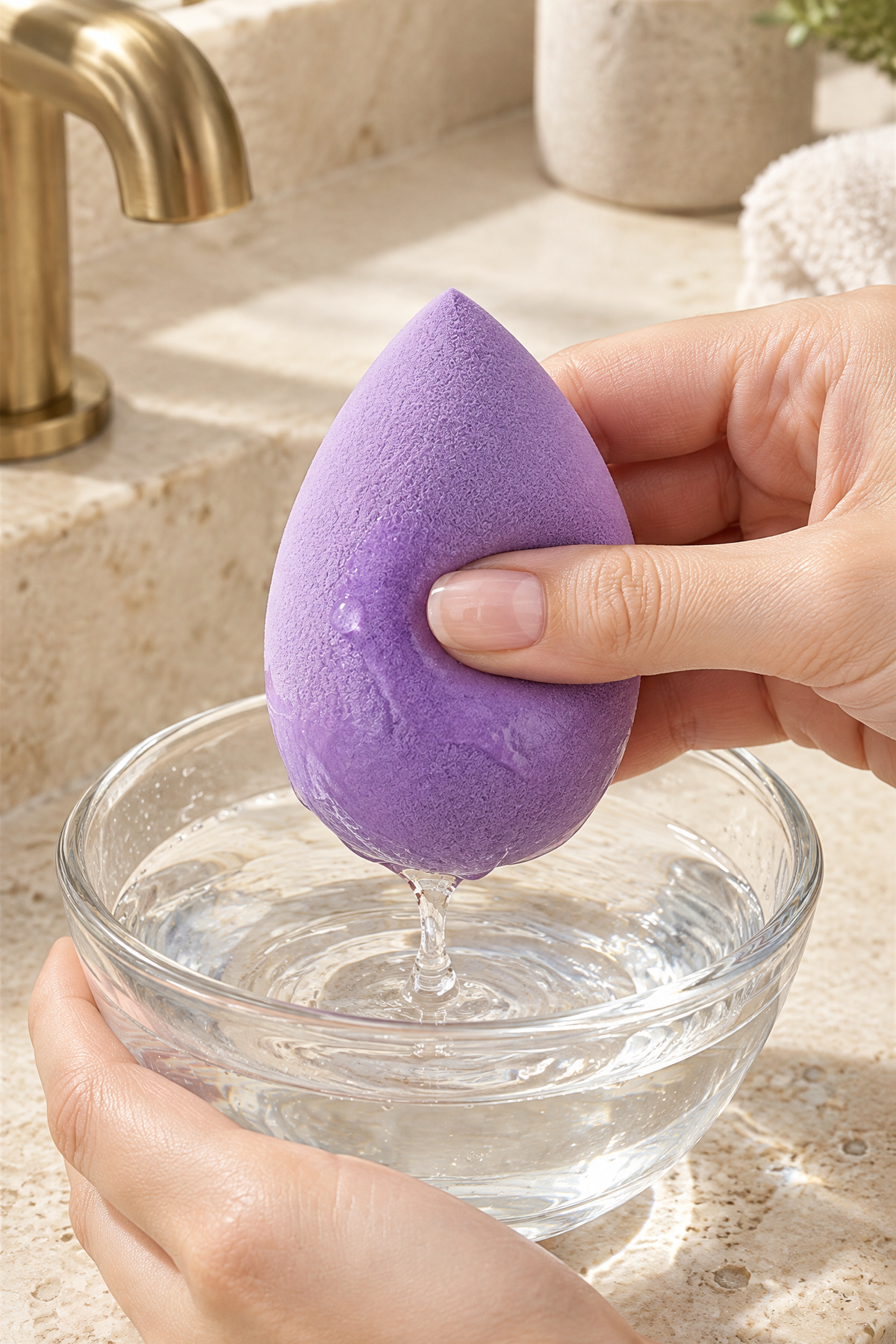 Makyaj Süngeri Mor Beauty Blender Fondöten ve Kapatıcı Uygulama Süngeri, 6 cm