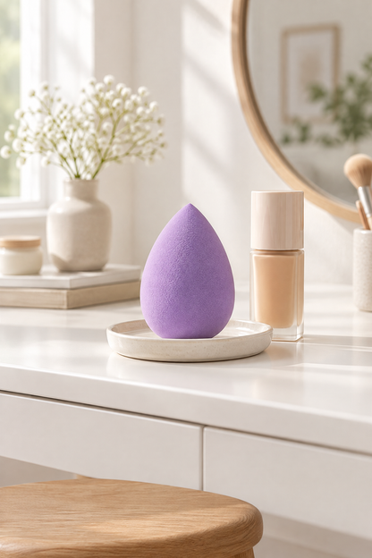 Makyaj Süngeri Mor Beauty Blender Fondöten ve Kapatıcı Uygulama Süngeri, 6 cm
