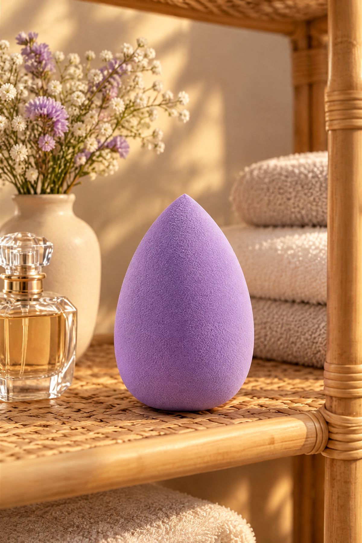Makyaj Süngeri Mor Beauty Blender Fondöten ve Kapatıcı Uygulama Süngeri, 6 cm