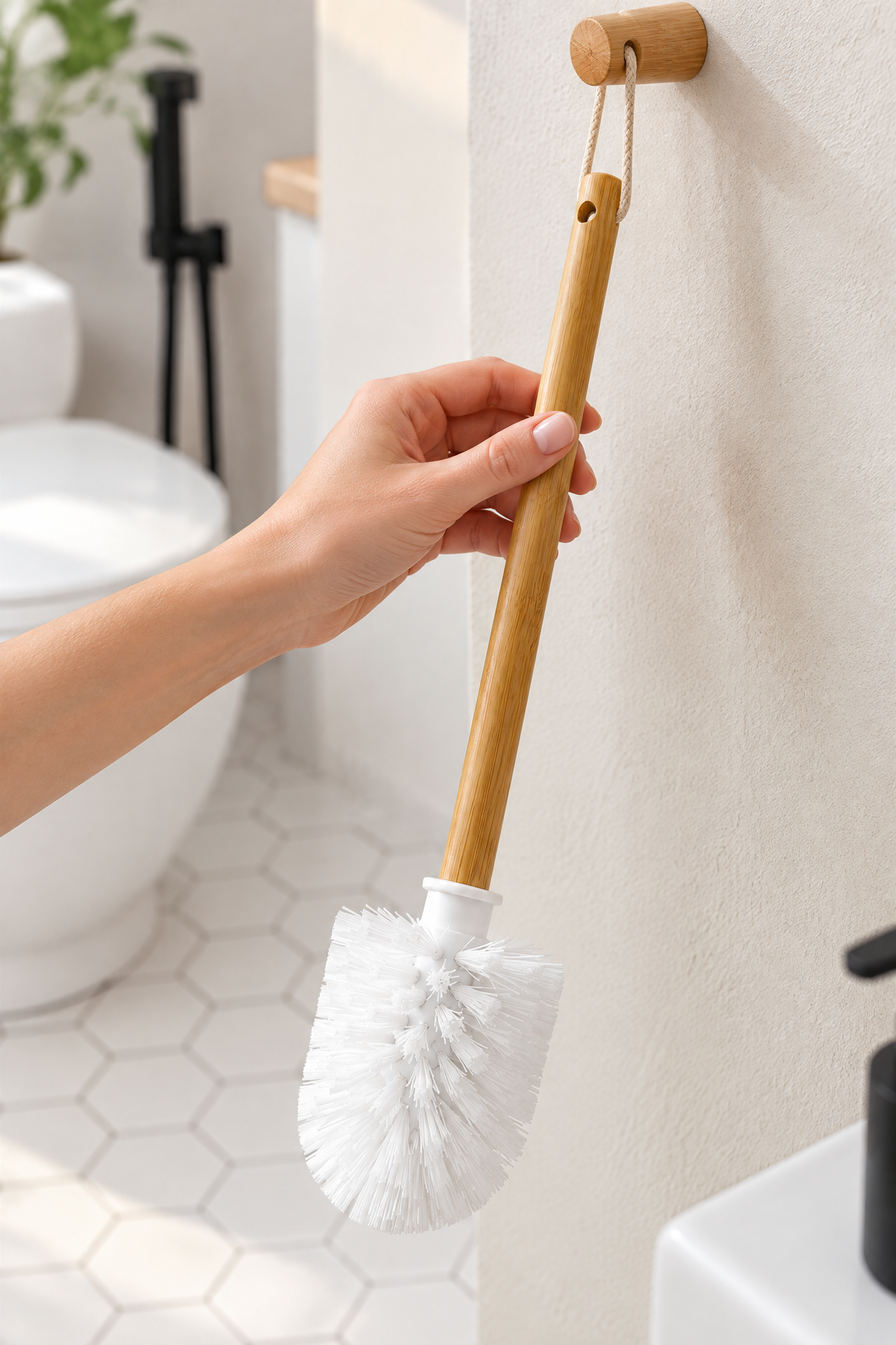 Bambu Saplı WC Klozet Fırçası – Dayanıklı Temizlik Fırçası 36 cm