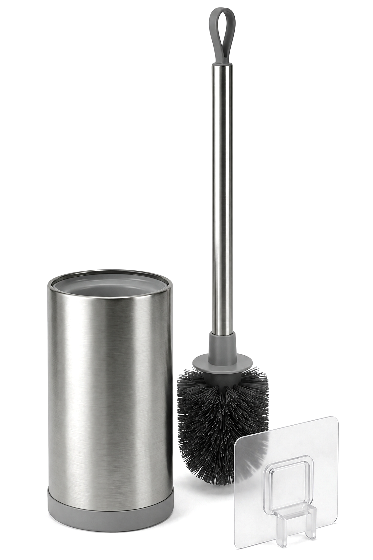 Metal WC Klozet Fırçası ve Fırçalık, Duvara Monte Edilebilir, 47 cm.