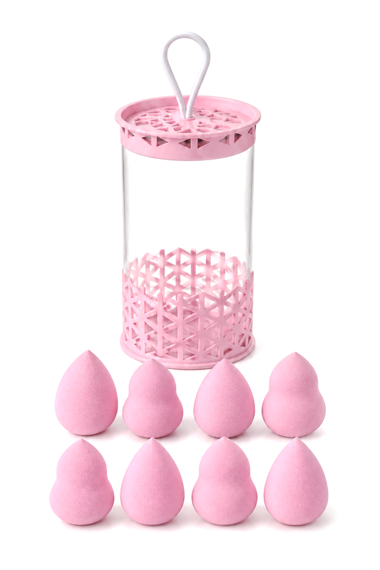 Mini Boy 8'li Pembe Makyaj Süngeri Seti- 2 cm x 3 cm Makyaj Uygulama Süngeri