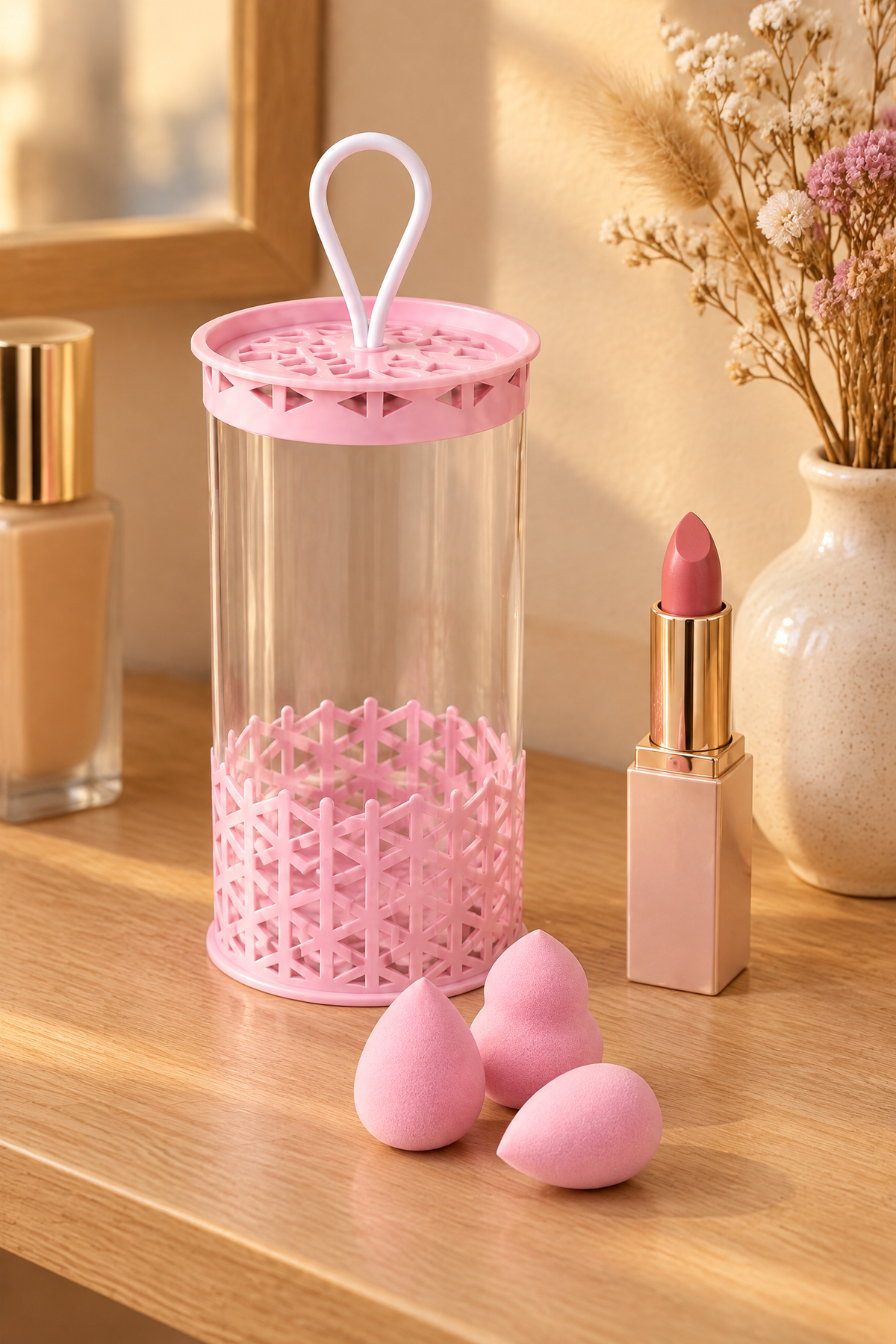 Mini Boy 8'li Pembe Makyaj Süngeri Seti- 2 cm x 3 cm Makyaj Uygulama Süngeri