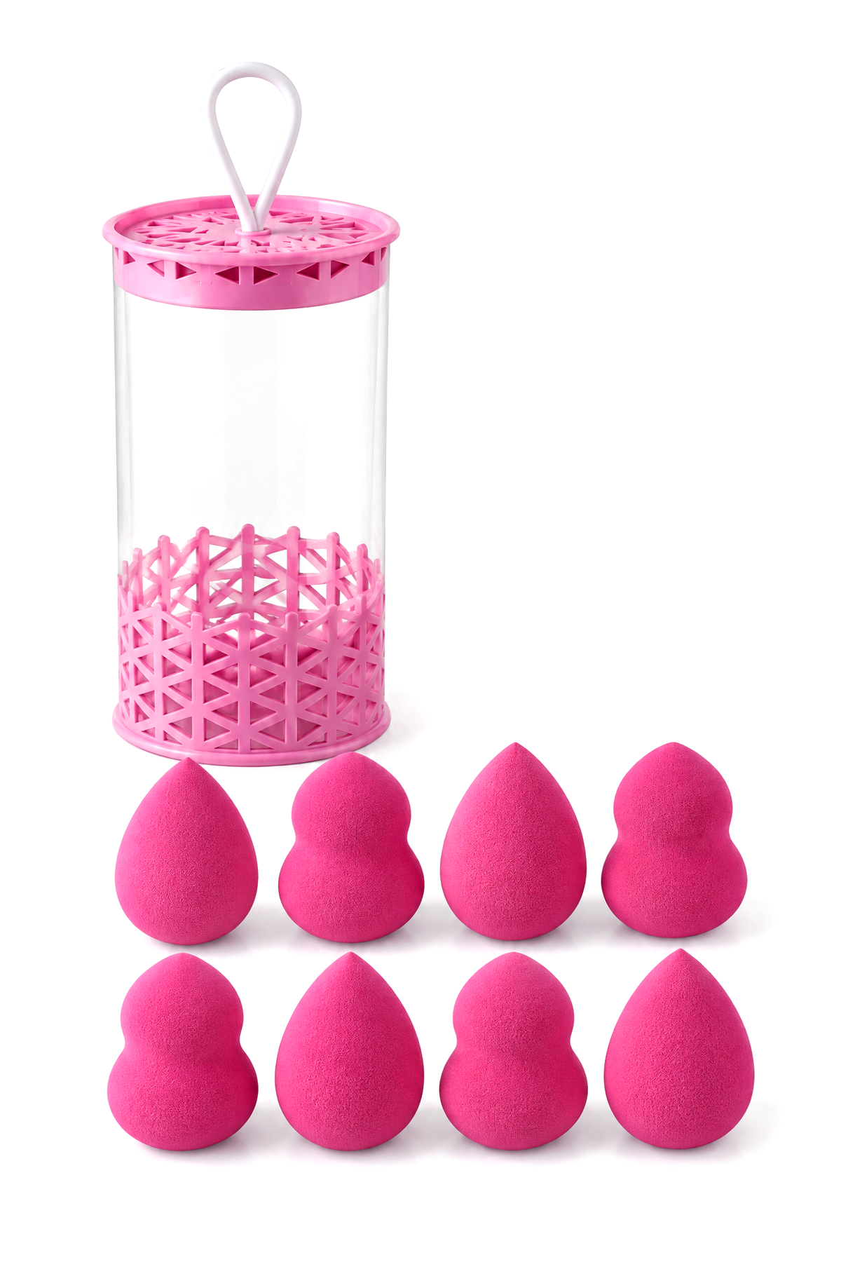 Mini Boy 8'li Koyu Pembe Makyaj Süngeri Seti- 2 cm x 3 cm Makyaj Uygulama Süngeri