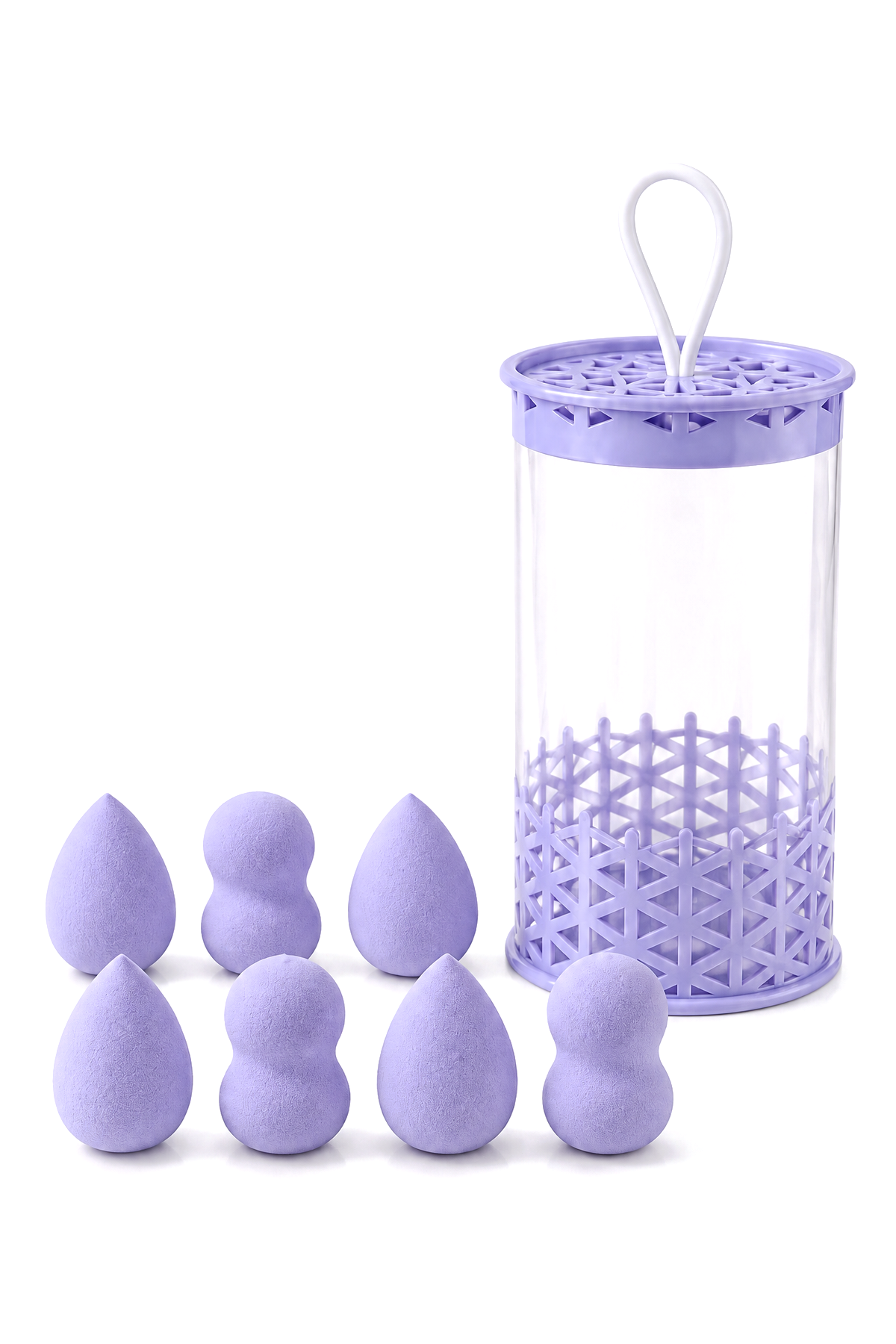 Mini Boy 8'li Mor Makyaj Süngeri Seti- 2 cm x 3 cm Makyaj Uygulama Süngeri