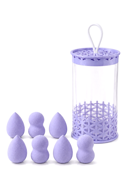 Mini Boy 8'li Mor Makyaj Süngeri Seti- 2 cm x 3 cm Makyaj Uygulama Süngeri