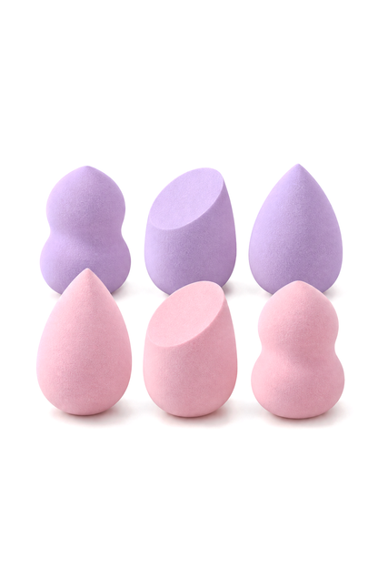 Pastel Lavanta 6'lı Makyaj Süngeri Seti – 4 x 6 cm