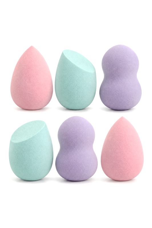 Pastel Candy 6'lı Makyaj Süngeri Seti – 4 x 6 cm